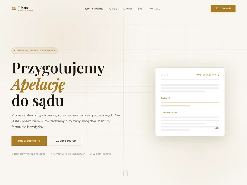Realizacja — PismoProcesowe — serwis pism prawnych