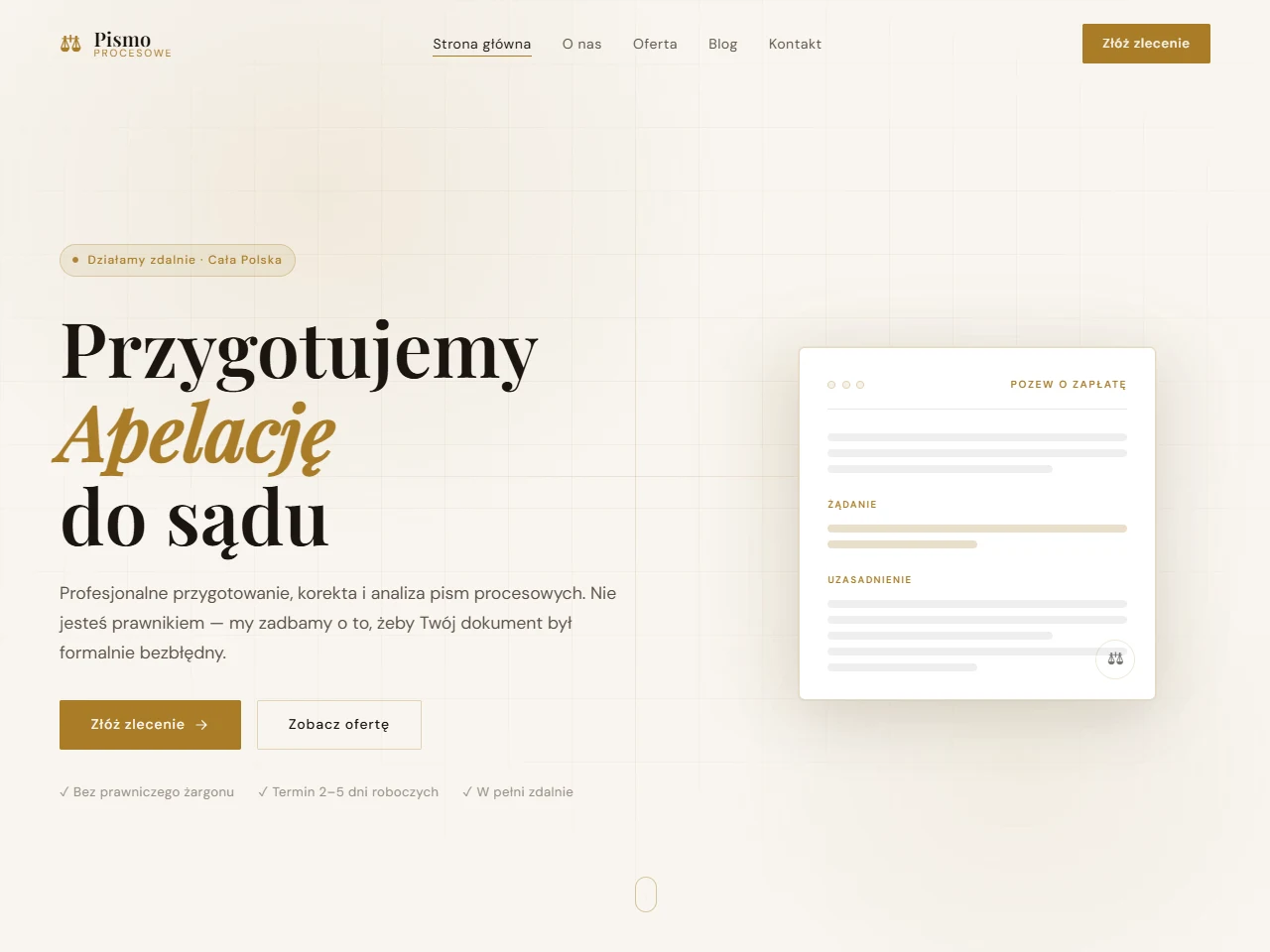 Realizacja — PismoProcesowe — serwis pism prawnych